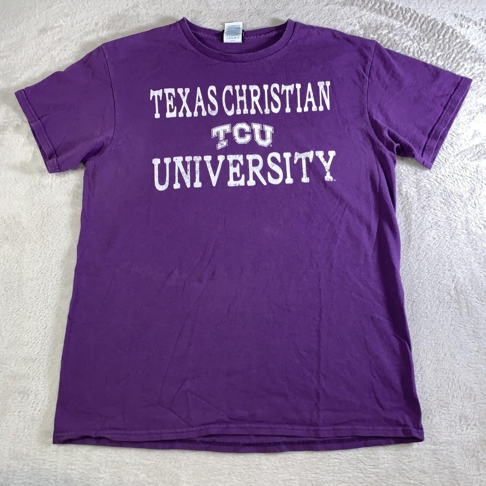 Vintage TCU Horned Frogs Shirt Mens Medium Purple‎ NCAA College Concepts Sport